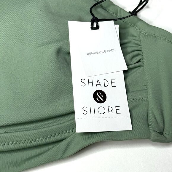 Shade & Shore Longline Keyhole Cut Out Bikini Top Wasabi Green Size 34B New! - Picture 5 of 10